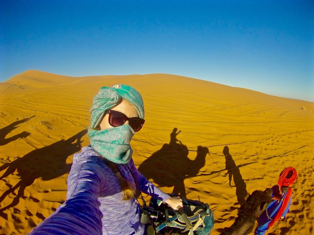 camel trekking in the Sahara, Morocco